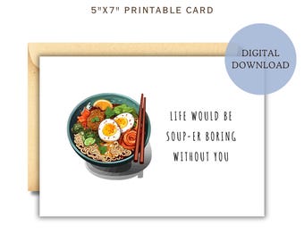 Funny Anniversary Card for a Wife/ Husband/ Boyfriend/ Girlfriend Printable, Food Birthday Card for Him or Her Digital Download
