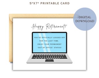 Retirement Card for Co-worker Digital Download, Funny IT Retirement Card Printable, Coworker Goodbye Card, Tech Retirement Humor Gift