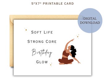 Pilates Birthday Card for Her Digital Download, Pilates Girl Birthday Card, Printable Birthday Card For Pilates or Barre Friend
