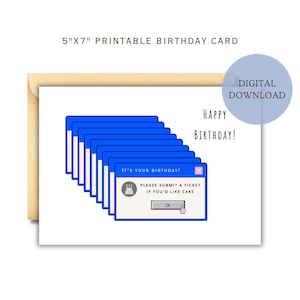 Nerd Birthday Card for IT Coworker Printable, IT Tech Support Gift, Geek Humor Card, Programmer/Coding Birthday Card, Funny Office Tech Gift