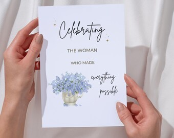 Mother's Day Floral Card for Mom 5x7 Printable, Printable Mom's Flower Birthday Card| Birthday Card for Mom or Wife Digital Download