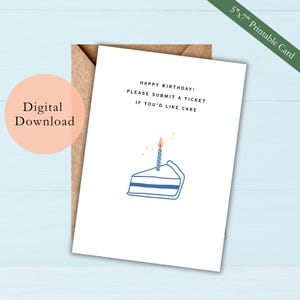 Nerd Birthday Card for IT Coworker Printable, IT Tech Support Gift, Geek Humor Card, Programmer/Coding Birthday Card, Funny Office Tech Gift