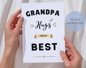 Simple and Sweet Birthday Card for Grandpa 5x7 Printable, Minimal Grandpa's Card Digital Download, Printable Best Papa Birthday Card PDF