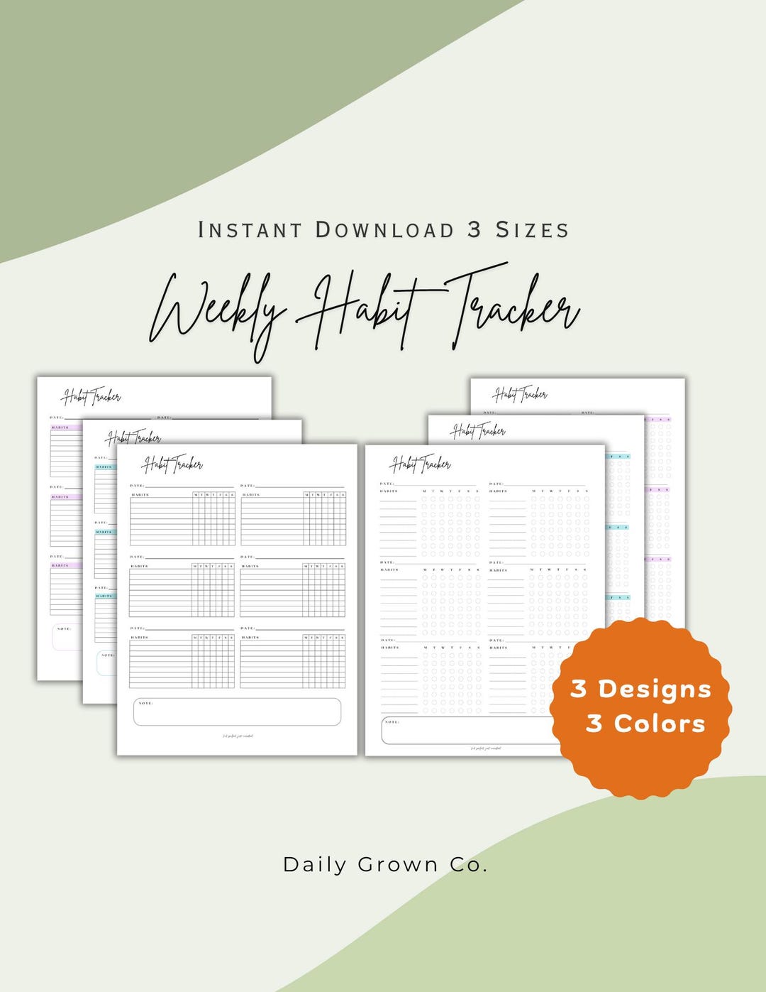 Weekly Habit Tracker Printable for Busy Mom/ Student, Goal Planner ...