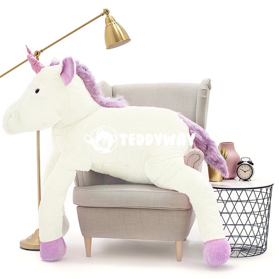 white stuffed unicorn