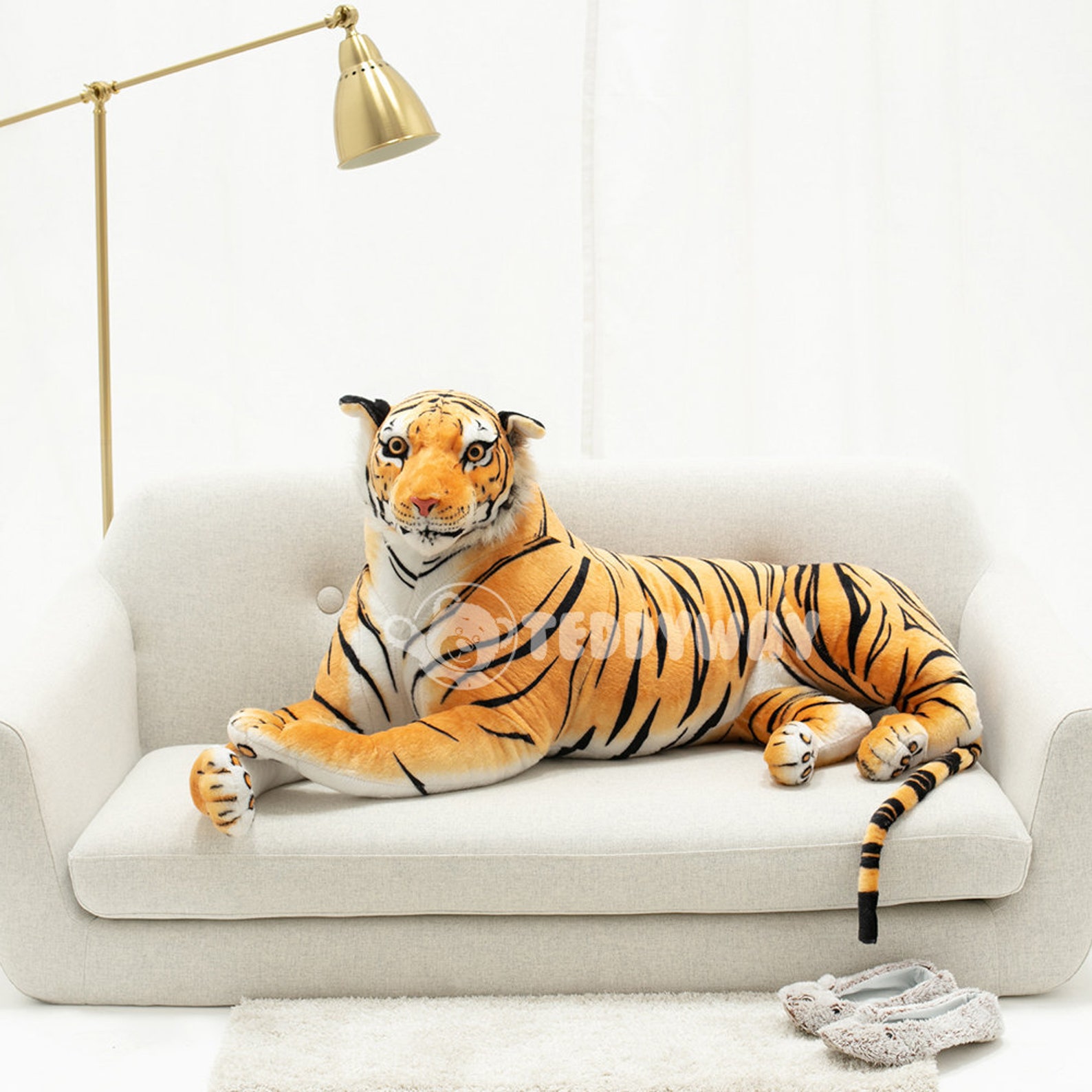 Giant Stuffed Tiger Big Stuffed Tiger Pink Pink Huge Plush Etsy