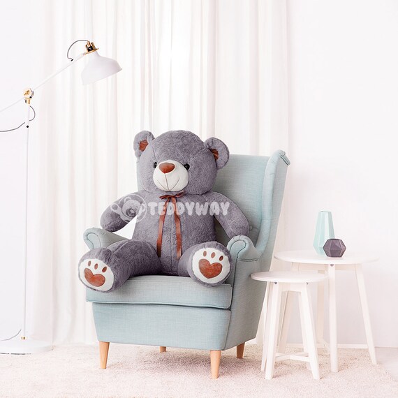 giant teddy bear grey