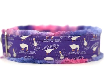 Silly Goose Dog Collar Purple (read item description and view photos for collar linings and types)