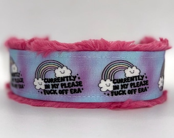 Sarcastic Dog Collar In My F**k Off Era (read item description and view photos for collar linings and types) adjustable, washable dog collar