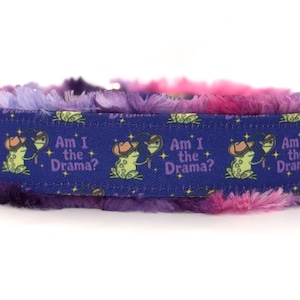 Recycled Polyester CANVAS Am I The Drama Frog Dog Collar (read item description) funny sarcastic adjustable washable custom image 2