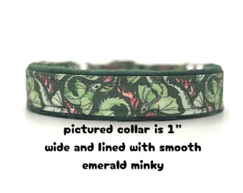 Green Dragons Dog Collar (read item description and view photos for collar linings and types)