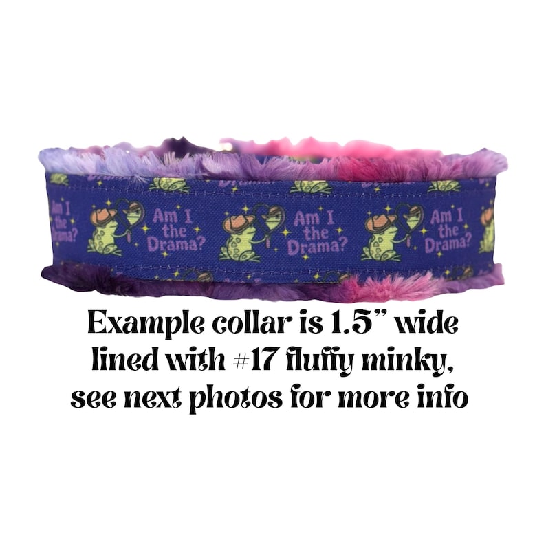 Recycled Polyester CANVAS Am I The Drama Frog Dog Collar (read item description) funny sarcastic adjustable washable custom image 1