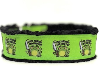 FAFO Frog Dog Collar (read item description) funny sarcastic adjustable washable custom