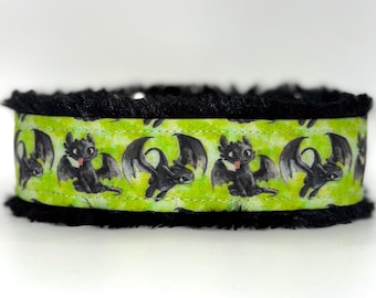 Green Eyed Dragon Dog Collar (read item description and view photos for collar linings and types) adjustable custom dog collar
