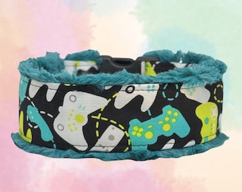 Video Game Gamer Dog Collar (read item description and view photos for collar linings and types)
