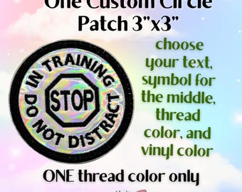 Made To Order Working Dog Patch 3 Inch by 3 Inch Square Choose Your TEXT (see photos for color options) ONE thread and ONE vinyl color only