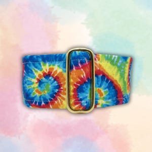 Classic Tie Dye Dog Collar (read item description and view photos for collar linings and types)