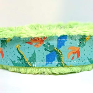 Teal Dragons Dog Collar (read item description and view photos for collar linings and types)