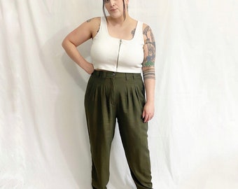 plus size high waisted trousers