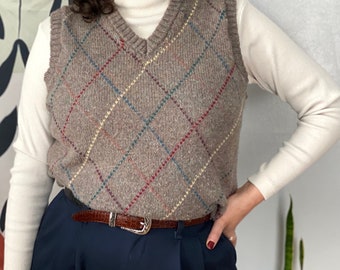 rainbow argyle sweater vest