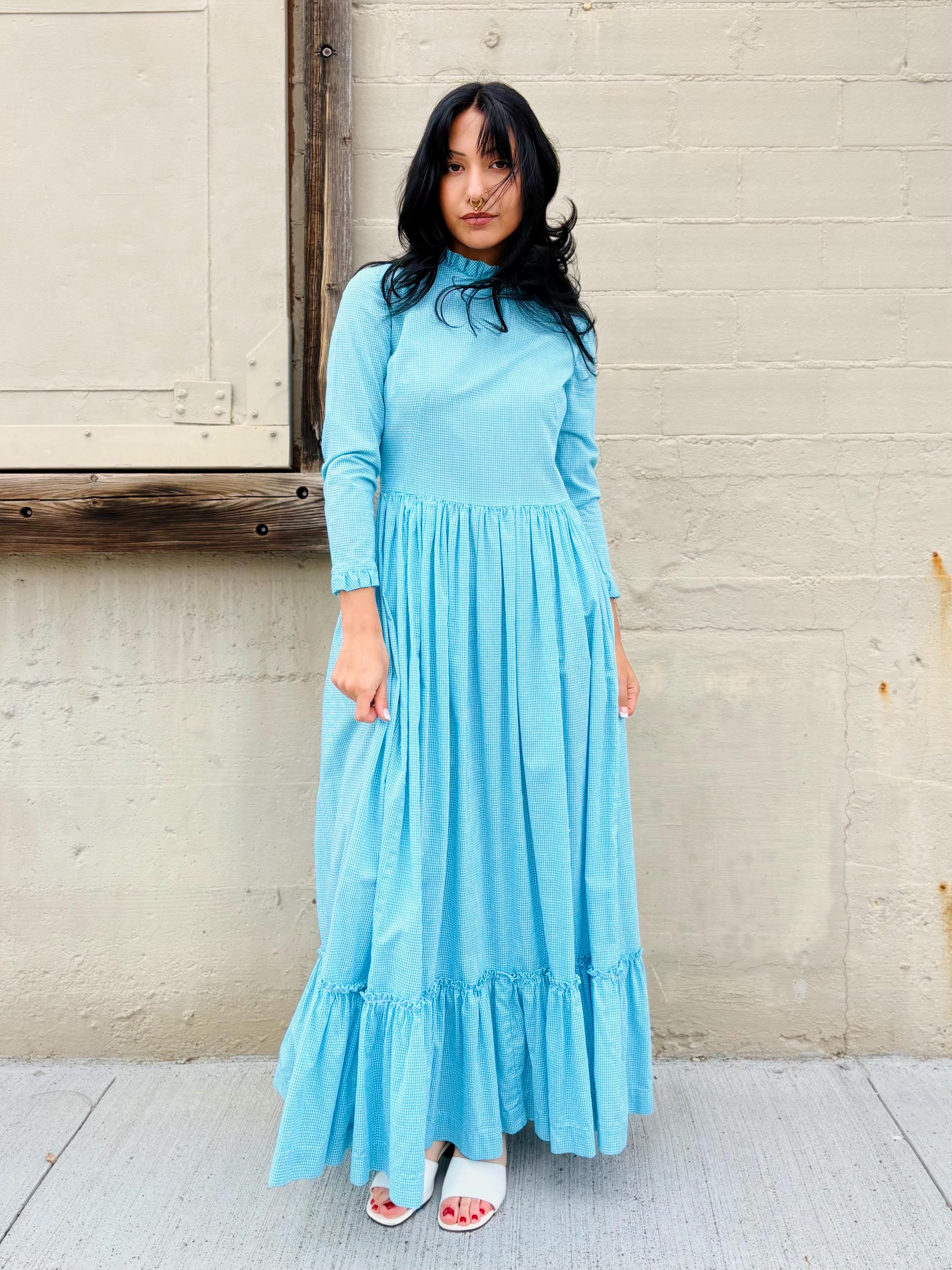 chinese dress ladies Silk Long Sleeve Wrap Dress - Aqua Flamingo