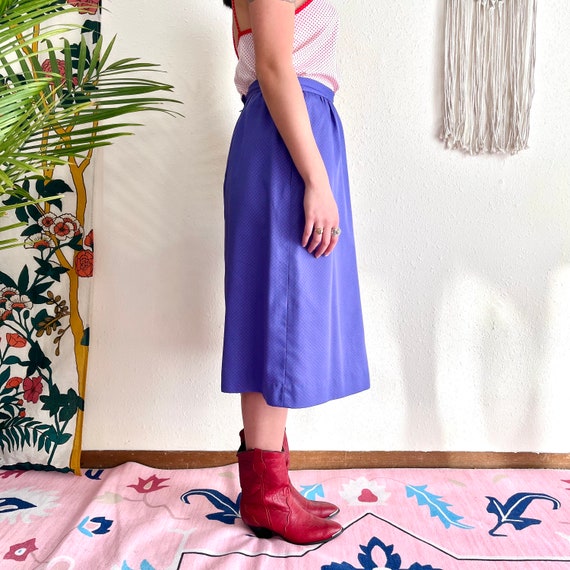 Vintage 1980s Purple/Red Polka Dot Skirt Size 28”… - image 5