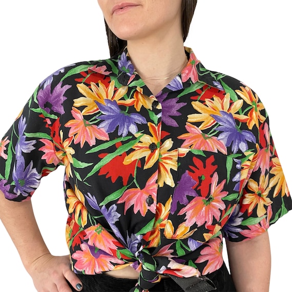 Vintage 80s Floral Shirt | Etsy