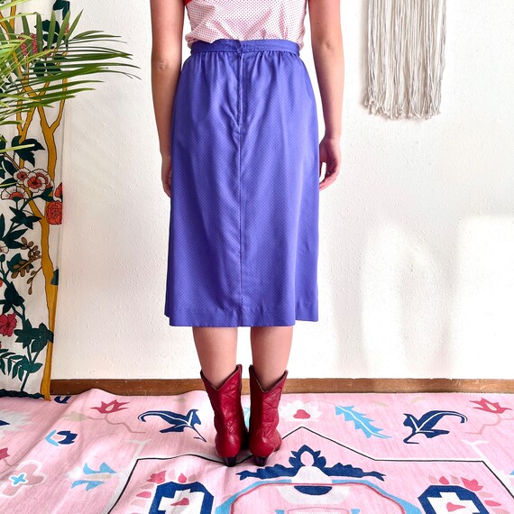 Vintage 1980s Purple/Red Polka Dot Skirt Size 28”… - image 6