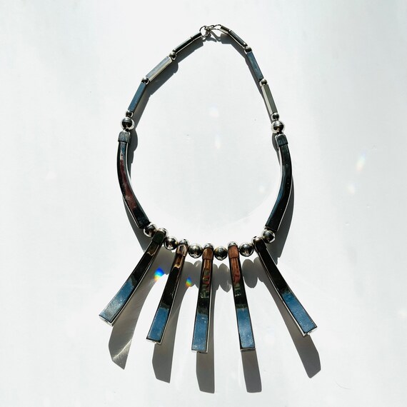 Vintage 1980s Silver Statement Necklace - image 6