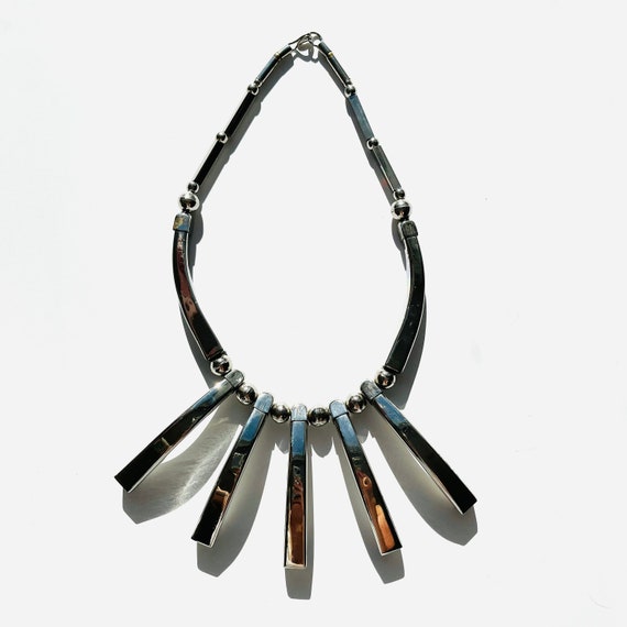 Vintage 1980s Silver Statement Necklace