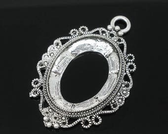 x 1 holder/pendant Silver Oval cameo antique 5.1 x 3.3 cm