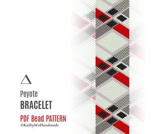 Peyote Bracelet Pattern, Beaded Bracelet Pattern, Odd Count Peyote Pattern, DIY Bracelet, Miyuki Pattern, Seed Bead Pattern, Handmade