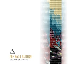 Bracelet Loom Pattern, Abstract Design, Miyuki Pattern, Seed Bead Pattern, Bracelet Pattern, DIY Bracelet, Bead Patterns