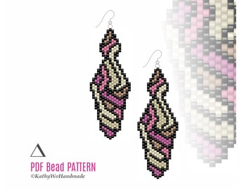 Beaded Earrings Pattern, Peyote Stitch, Earrings, Beading Pattern, Earrings Pattern PDF, Peyote Pattern, Earring Seed Beads, Miyuki Delica