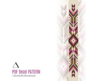 Armbandweefgetouwpatroon, Miyuki Delica-armbandontwerp geïnspireerd op etnische motieven, pdf-bestand