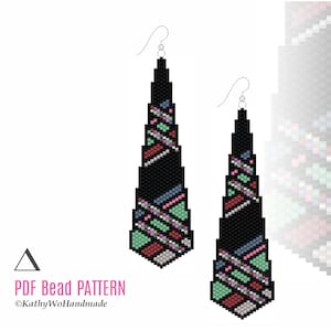 Ohrringe Muster, Peyote Stich, Perlenmuster, Ohrring Muster PDF, Peyote Muster, Perlen Ohrringe, Instant Download