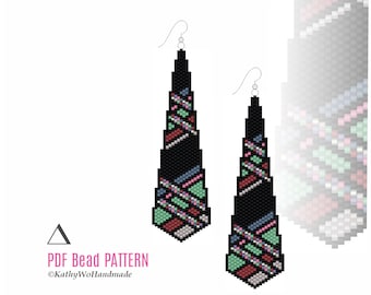 Earrings Pattern, Peyote Stitch, Beading Pattern, Earring Pattern PDF, Peyote Pattern, Seed Beads Earrings, Instant Download