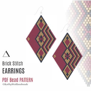 Brick Stitch Pattern, DIY Earrings, Brick Stitch Earrings Pattern, Miyuki Earrings, Beaded Earrings