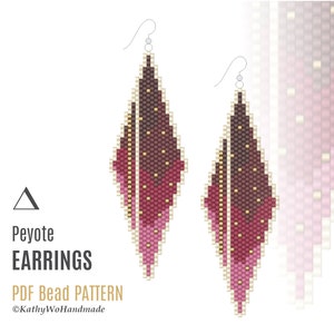 Beaded Earrings Pattern, Peyote Earring, Beading Pattern, Earrings Pattern PDF, Peyote Pattern, Earring Seed Beads