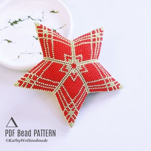 Peyote Star Pattern, 3D Stars, Bead Pattern, Christmas Star, Peyote Stitched Star Pattern, Christmas Beaded Ornaments
