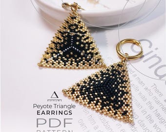 Peyote Triangle Earrings Pattern and Basic Tutorial, Seed Bead Design, PDF File