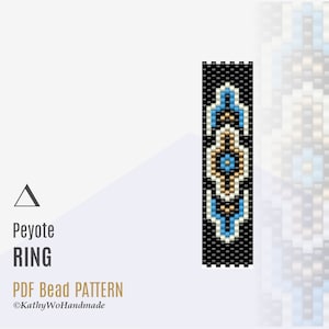 Peyote Ring Pattern, Peyote Rings, Rings Pattern, Bead Rings Patterns, Peyote Pattern, Beading Pattern, Seed Bead Pattern