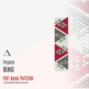 Peyote Pattern, Peyote Ring Pattern, Peyote Rings, Rings Pattern, Bead Ring Patterns, Beadwork Pattern, Ring Design