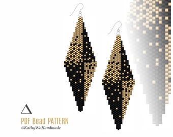 Peyote Earrings Bead Pattern, Miyuki Delica Design, Jewelry Making, DIY Earrings, Instant Download