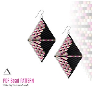 Brick Stitch Earring Pattern, Beading Pattern, Earrings Pattern, Brick Stitch Pattern, Seed Bead Earrings, Miyuki Earrings