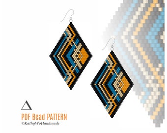 Earrings Pattern, Brick Stitch Pattern, Seed Bead Earrings, Bead Pattern, Beaded Earrings, Earrings Pattern, Miyuki Pattern