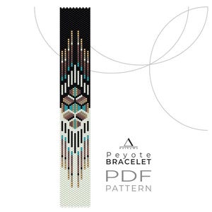 Peyote Bracelet Pattern – Native American Style, Miyuki Delica Beads, Instant Download PDF