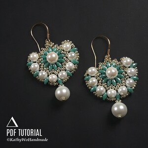 Beaded Earrings Tutorial, Beading Tutorial, Beading Pattern, Tutorial PDF, Instant Download Tutorial, Bollywood Earrings DIY