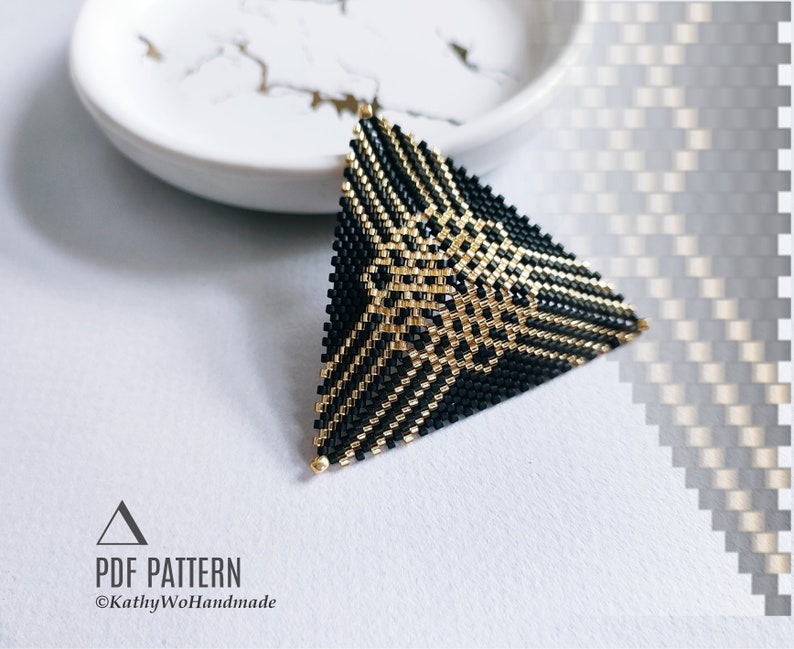 Pendent Triangle Pattern Peyote Triangle Pattern, Triangle Pendant Pattern, Beaded Triangles ...