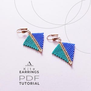 Kite Earrings TUTORIAL, Basic Beading Instructions, DIY Seed Bead Jewelry, PDF File